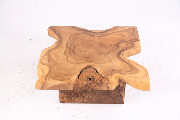 Brown Living Edge Free Form Coffee Table 72