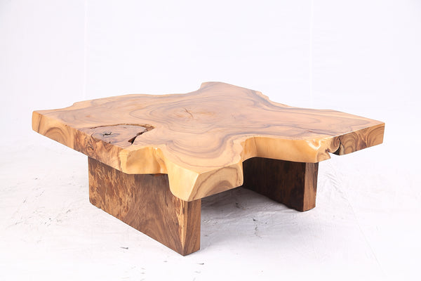 Brown Living Edge Free Form Coffee Table 72