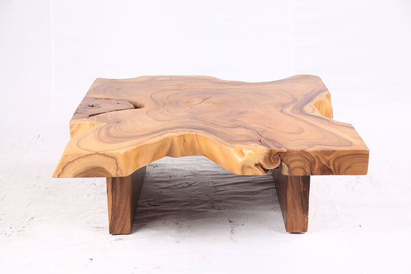 Brown Living Edge Free Form Coffee Table 72
