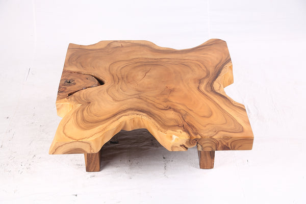 Brown Living Edge Free Form Coffee Table 72