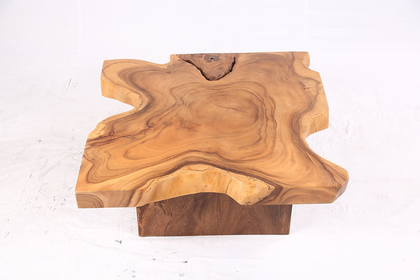 Brown Living Edge Free Form Coffee Table 72