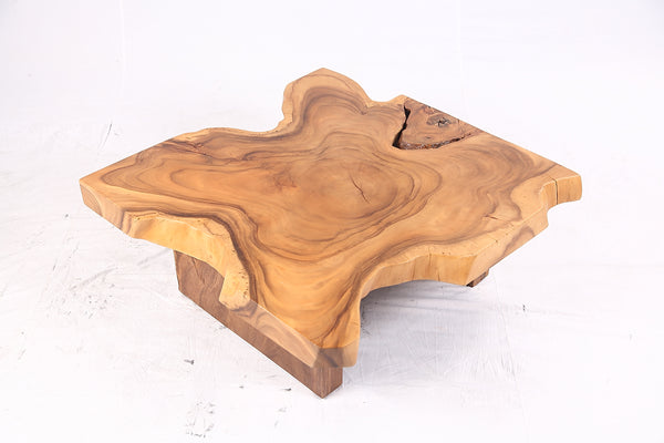 Brown Living Edge Free Form Coffee Table 72