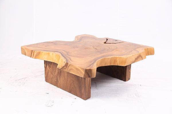 Brown Living Edge Free Form Coffee Table 72