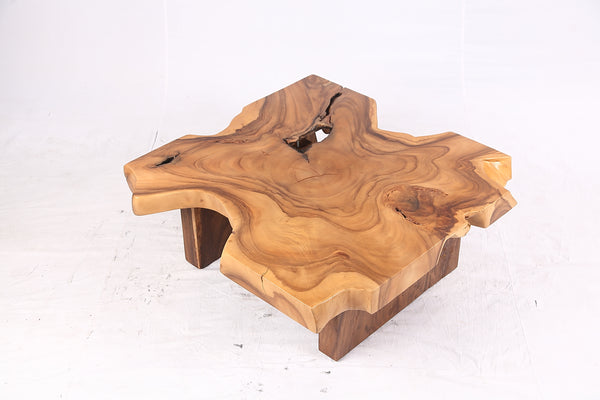 Brown Living Edge Free Form Coffee Table 71