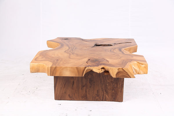 Brown Living Edge Free Form Coffee Table 71
