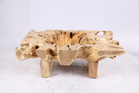 48” Inch Rectangular Sculptured Teak Root Coffee Table 242B