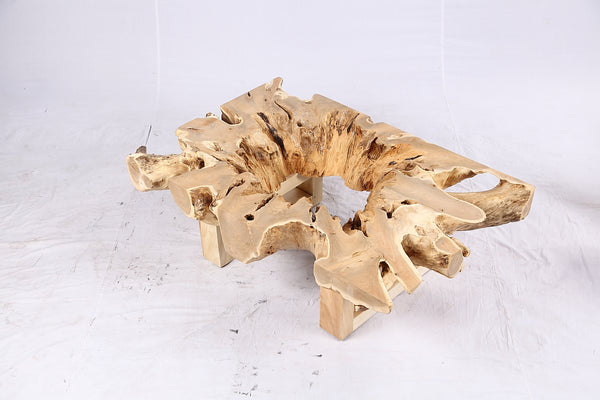 48” Inch Rectangular Sculptured Teak Root Coffee Table 242B