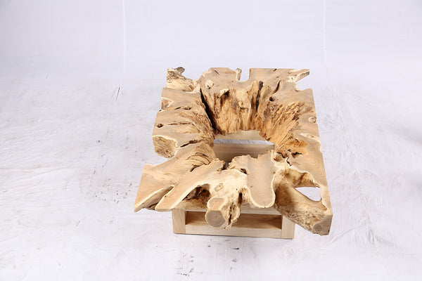 48” Inch Rectangular Sculptured Teak Root Coffee Table 242B