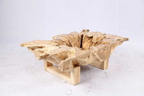 48” Inch Rectangular Sculptured Teak Root Coffee Table 242B
