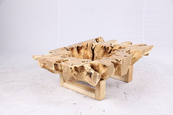 48” Inch Rectangular Sculptured Teak Root Coffee Table 242B
