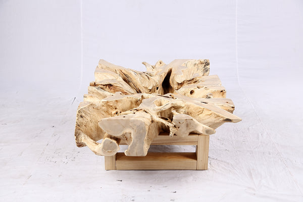 48” Inch Rectangular Sculptured Teak Root Coffee Table 243B