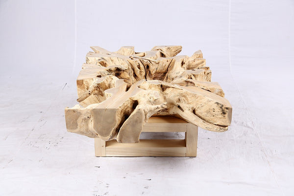 48” Inch Rectangular Sculptured Teak Root Coffee Table 243B