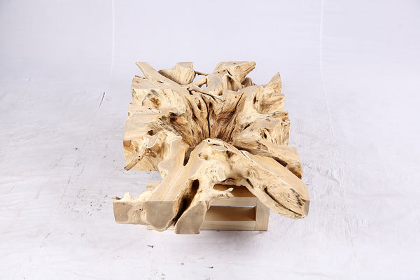 48” Inch Rectangular Sculptured Teak Root Coffee Table 243B