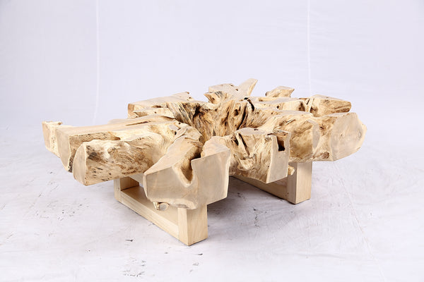 48” Inch Rectangular Sculptured Teak Root Coffee Table 243B