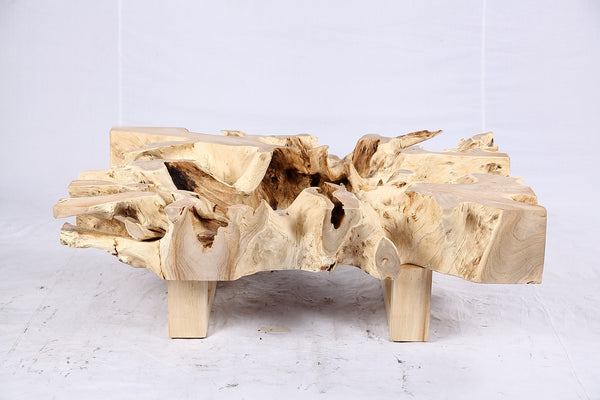 48” Inch Rectangular Sculptured Teak Root Coffee Table 241B