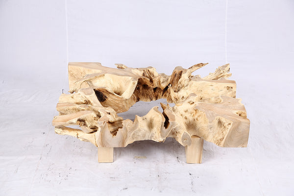 48” Inch Rectangular Sculptured Teak Root Coffee Table 241B