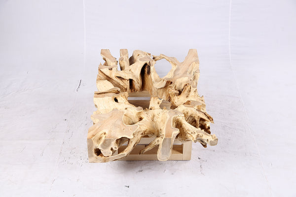 48” Inch Rectangular Sculptured Teak Root Coffee Table 241B