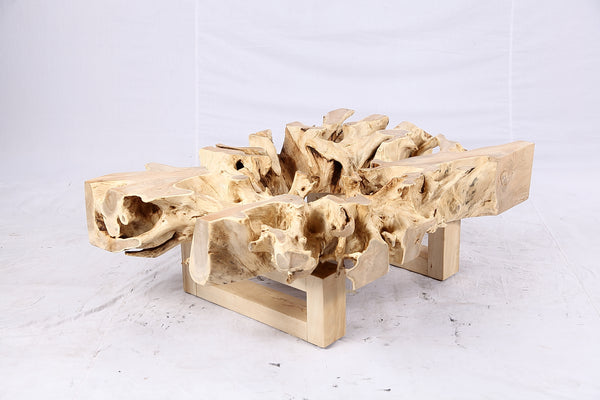 48” Inch Rectangular Sculptured Teak Root Coffee Table 241B