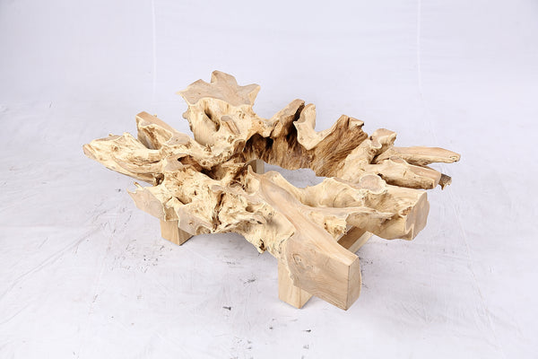 48” Inch Rectangular Sculptured Teak Root Coffee Table 241B