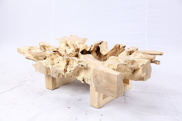 48” Inch Rectangular Sculptured Teak Root Coffee Table 241B