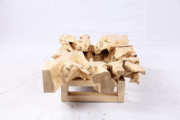 48” Inch Rectangular Sculptured Teak Root Coffee Table 241B