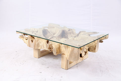48” Inch Rectangular Sculptured Teak Root Coffee Table 241A