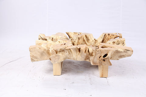 48” Inch Rectangular Sculptured Teak Root Coffee Table 244B