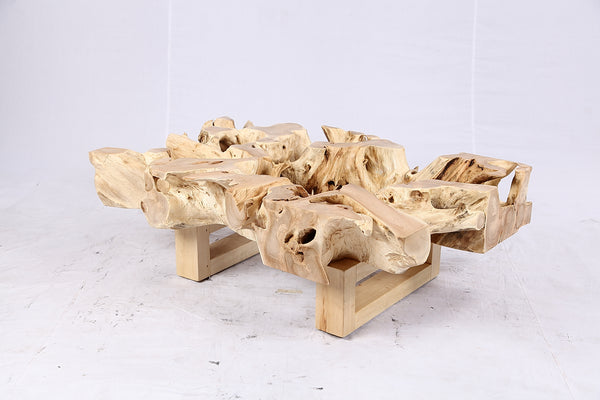 48” Inch Rectangular Sculptured Teak Root Coffee Table 244B