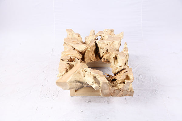 48” Inch Rectangular Sculptured Teak Root Coffee Table 244B