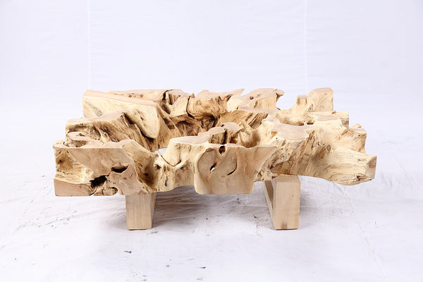 48” Inch Rectangular Sculptured Teak Root Coffee Table 244B