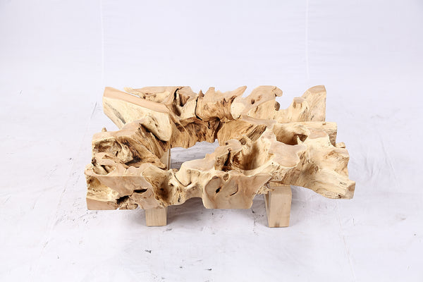 48” Inch Rectangular Sculptured Teak Root Coffee Table 244B