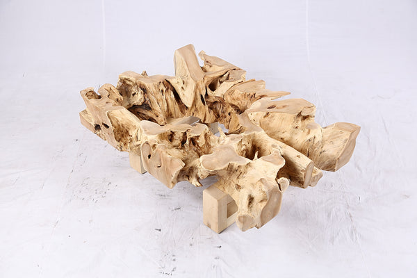 48” Inch Rectangular Sculptured Teak Root Coffee Table 244B