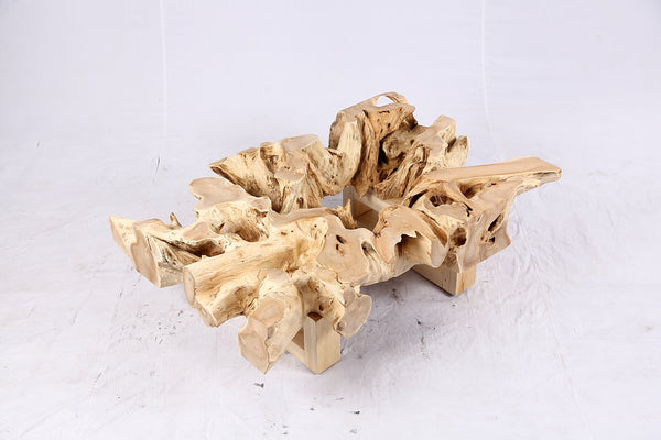 48” Inch Rectangular Sculptured Teak Root Coffee Table 244B