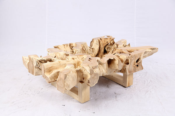 48” Inch Rectangular Sculptured Teak Root Coffee Table 244B