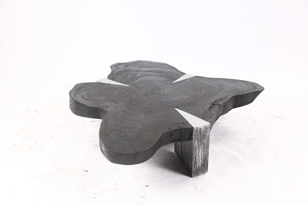 Free Form Living Edge Black Coffee Table