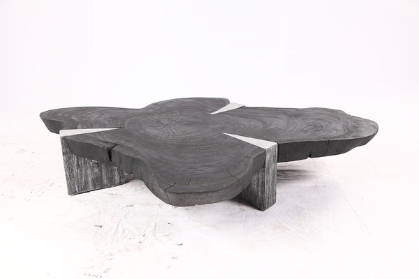 Free Form Living Edge Black Coffee Table