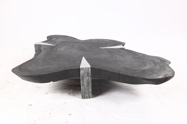 Free Form Living Edge Black Coffee Table