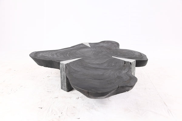 Free Form Living Edge Black Coffee Table