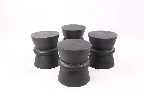 Single Black Hourglass 20” Tall Accent Table