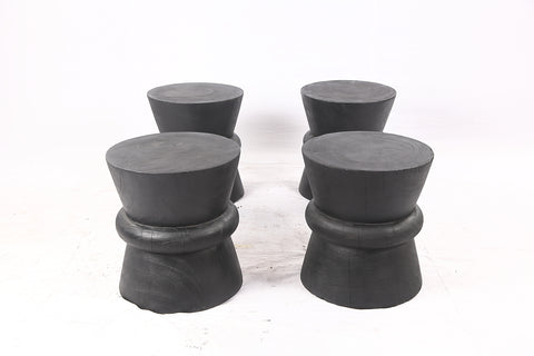 Pair of Black Hourglass 20” Tall Accent Table