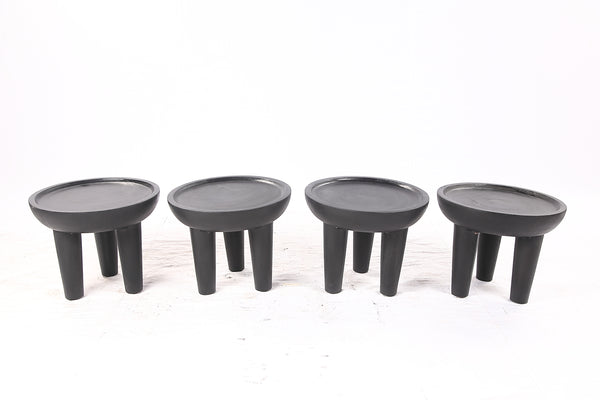Pair of 20” Round Suar Flat-Top Side Table