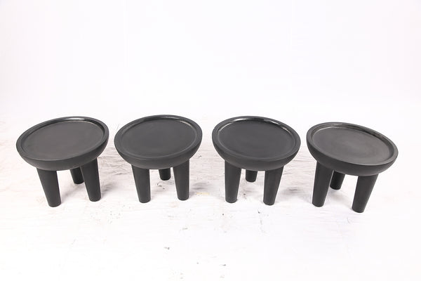 Pair of 20” Round Suar Flat-Top Side Table