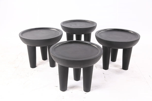 Pair of 20” Round Suar Flat-Top Side Table