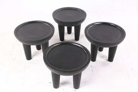 Pair of 20” Round Suar Flat-Top Side Table