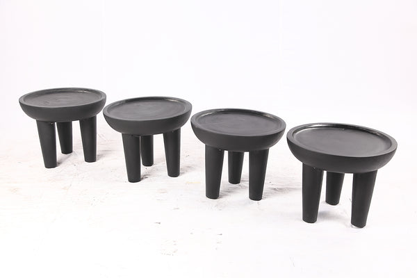 Pair of 20” Round Suar Flat-Top Side Table