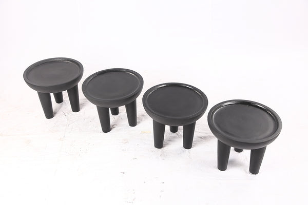 Pair of 20” Round Suar Flat-Top Side Table