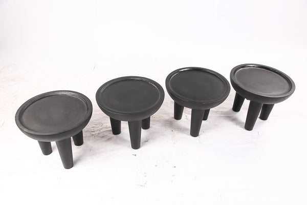 Pair of 20” Round Suar Flat-Top Side Table