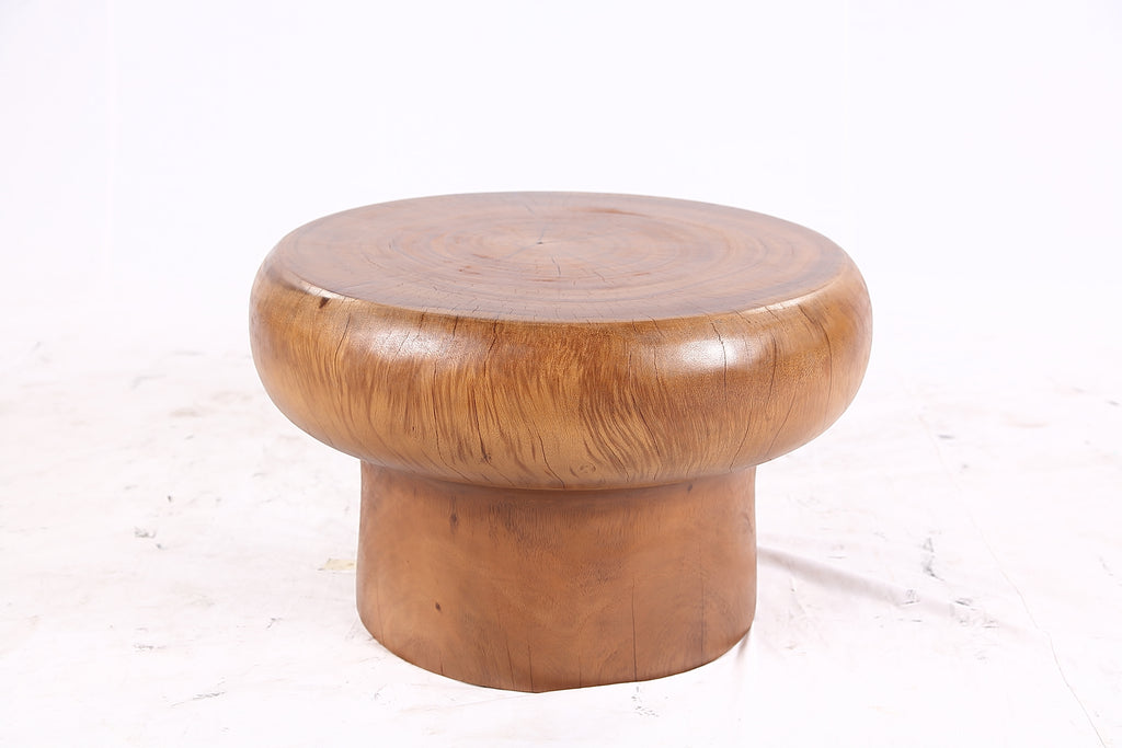 25” Round Brown Suar Accent Table