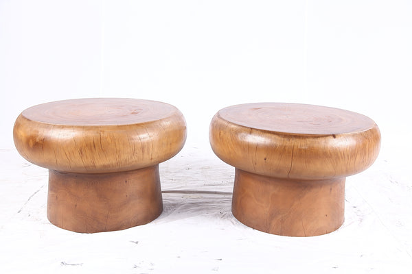 25” Round Brown Suar Accent Table