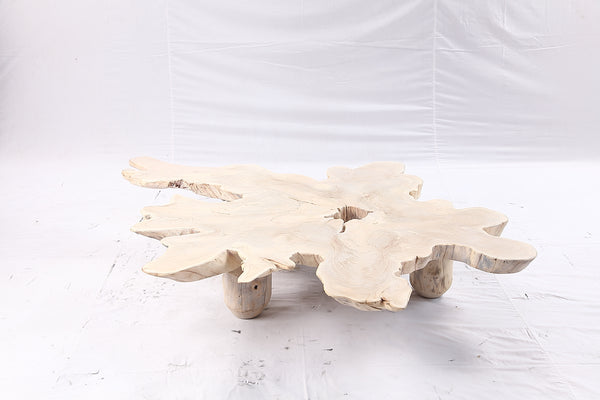 Free Form Living Edge Bleached One Slab Coffee Table 281